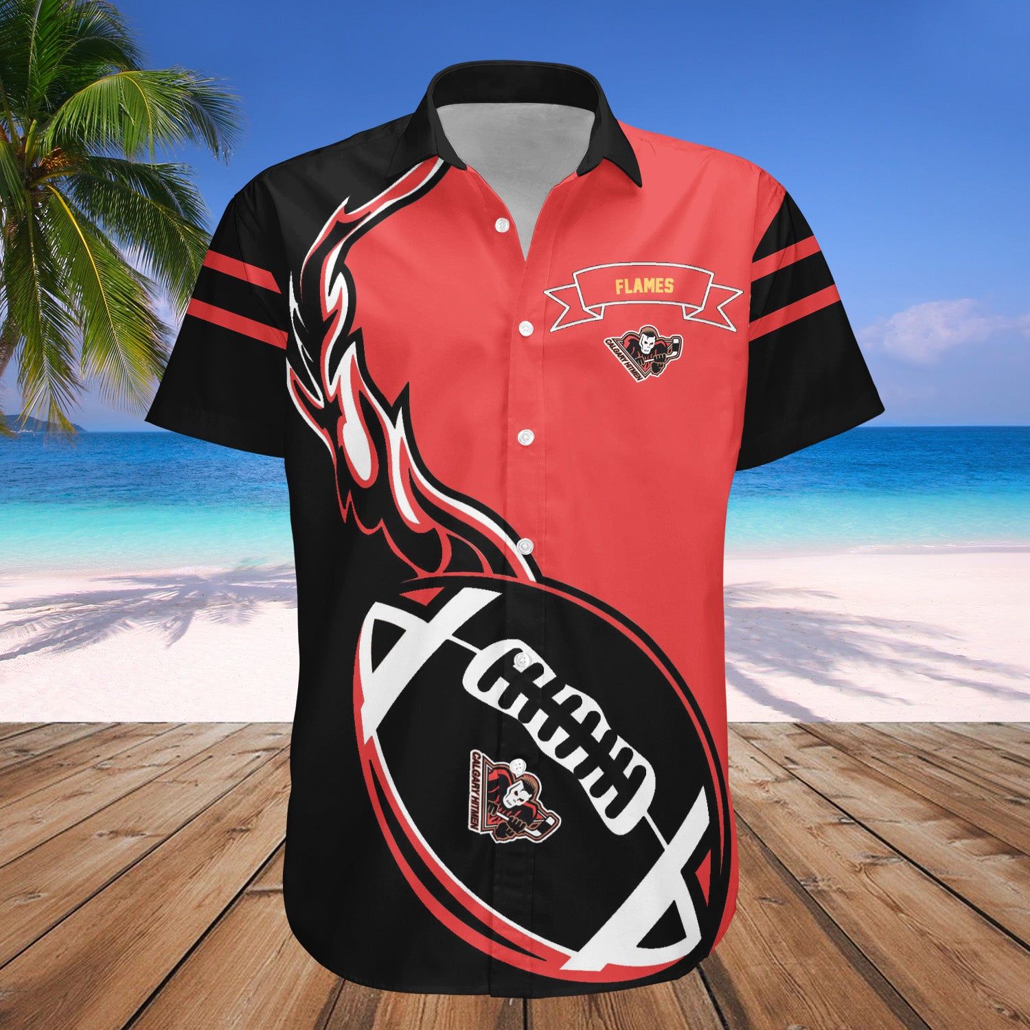 Calgary Flames Hawaii Shirt Flame Ball NHL