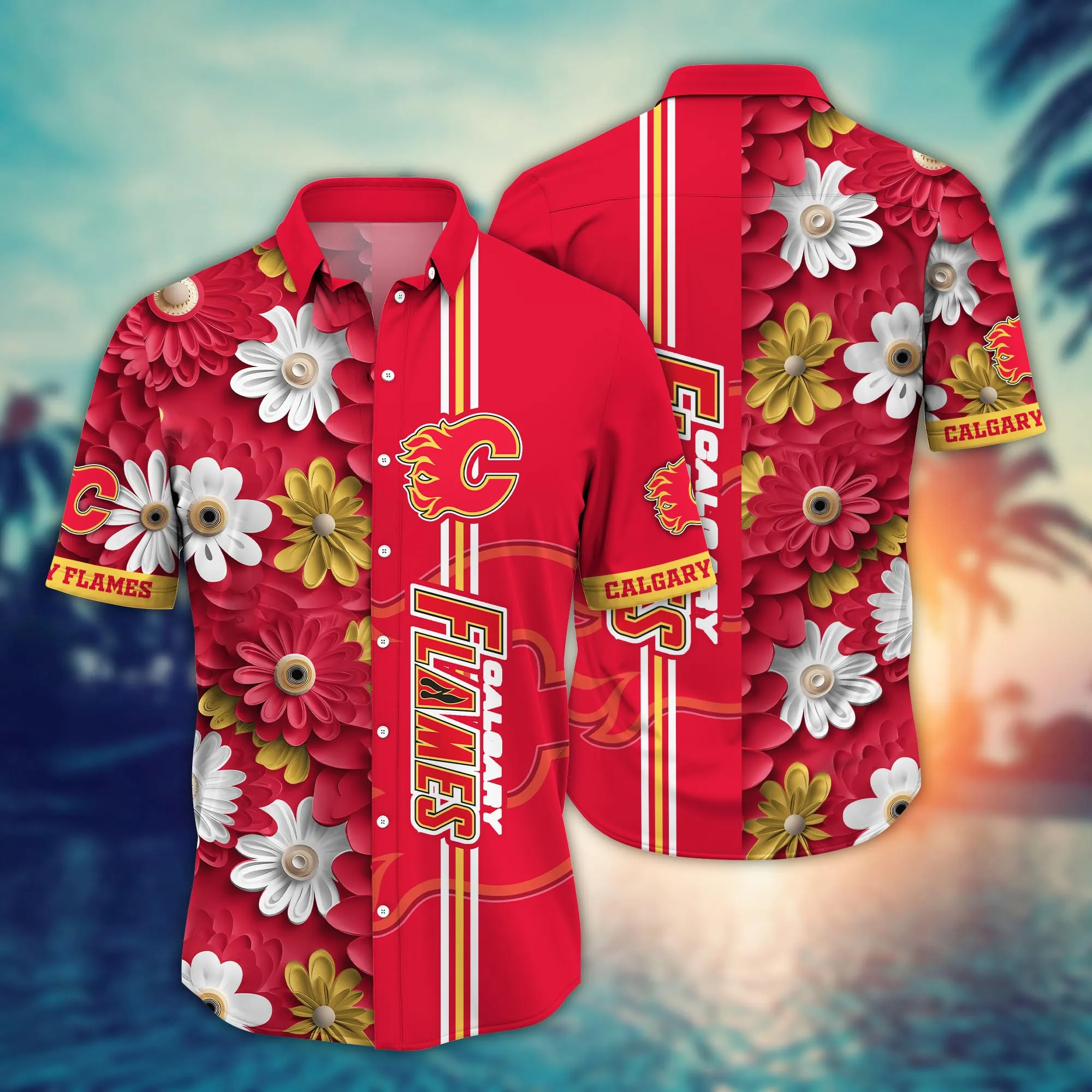 Calgary Flames NHL Hawaiian Shirt Daylight Aloha Shirt