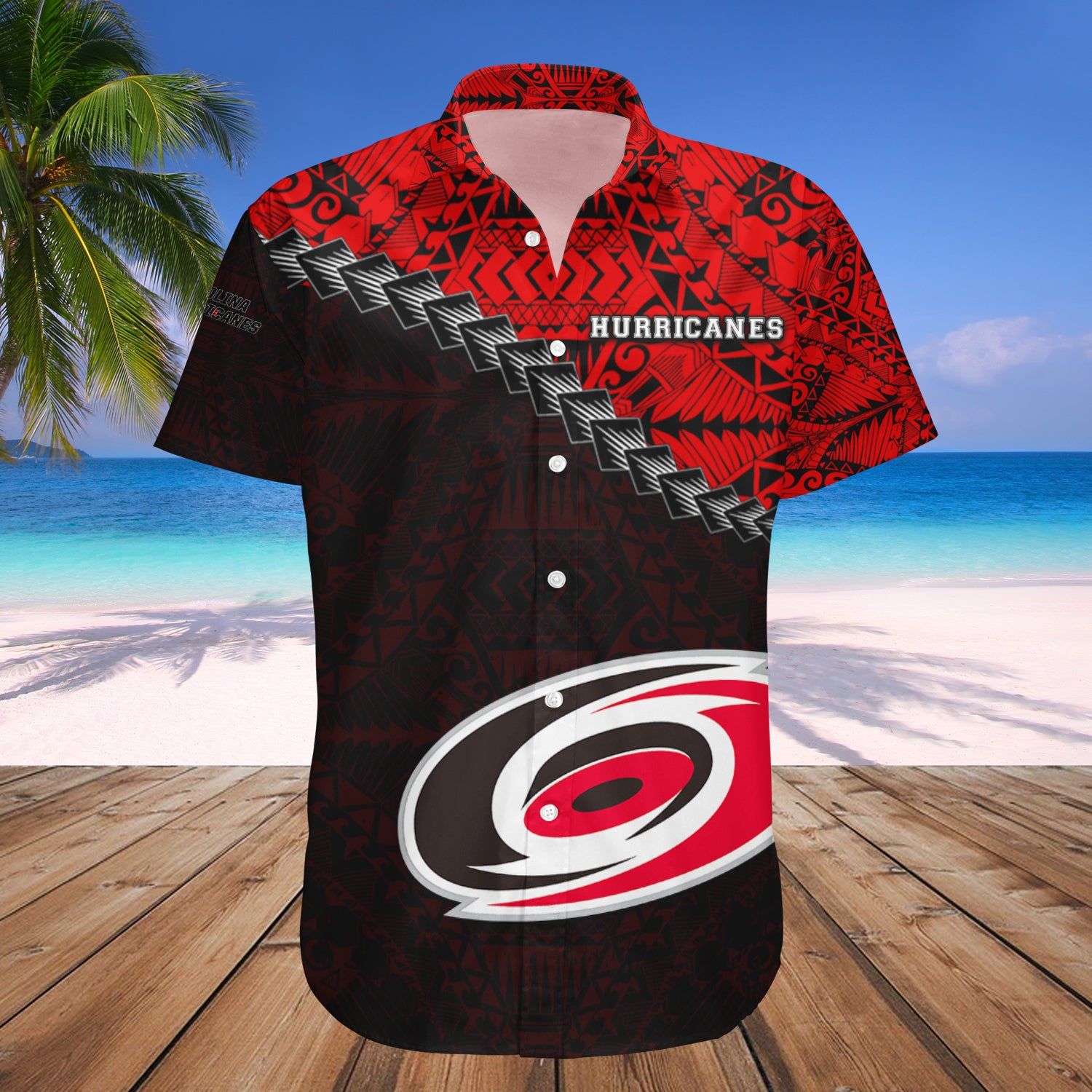 Carolina Hurricanes Hawaii Shirt Grunge Polynesian Tattoo NHL