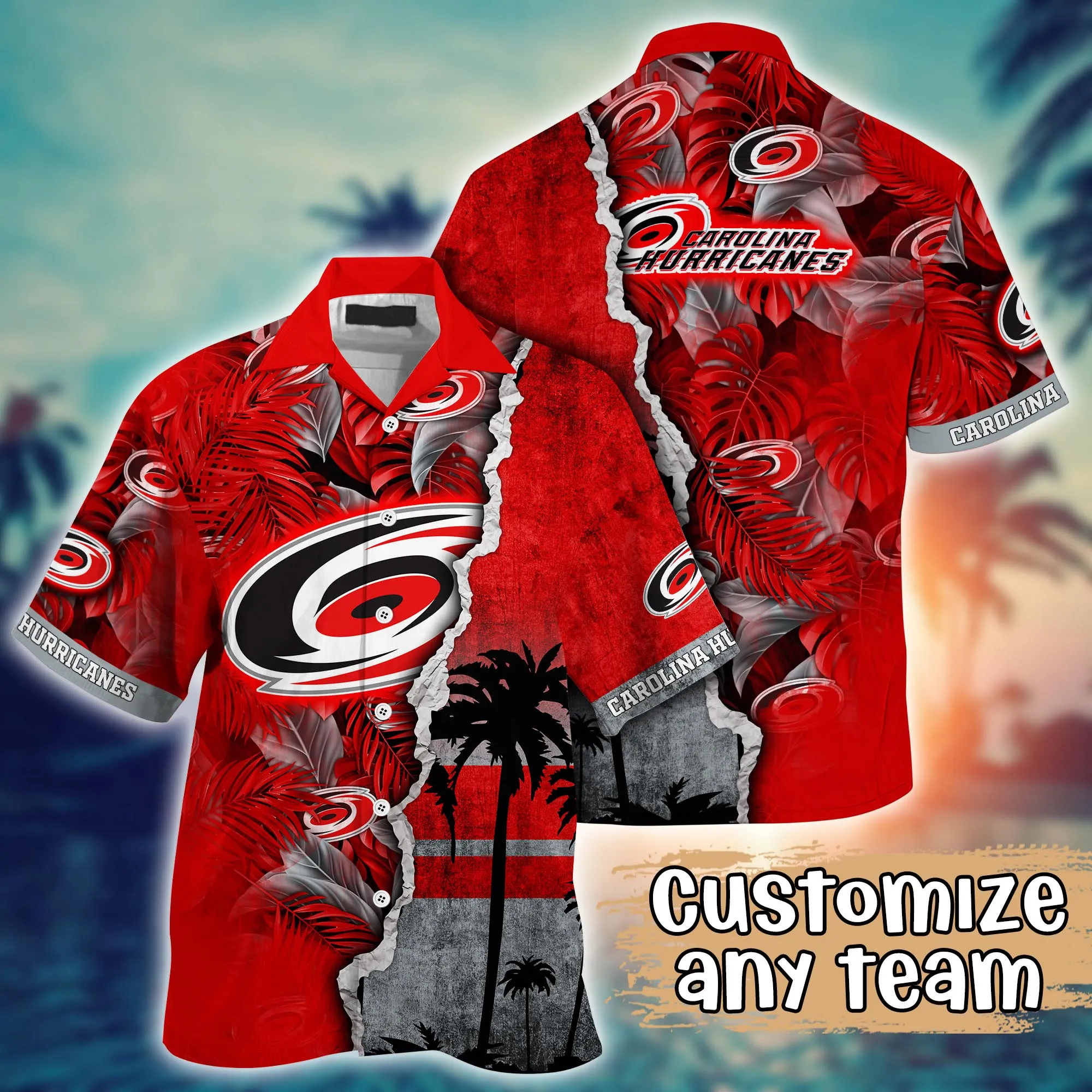 Carolina Hurricanes NHL Hawaiian Shirt Custom High Temperatures Aloha Shirt