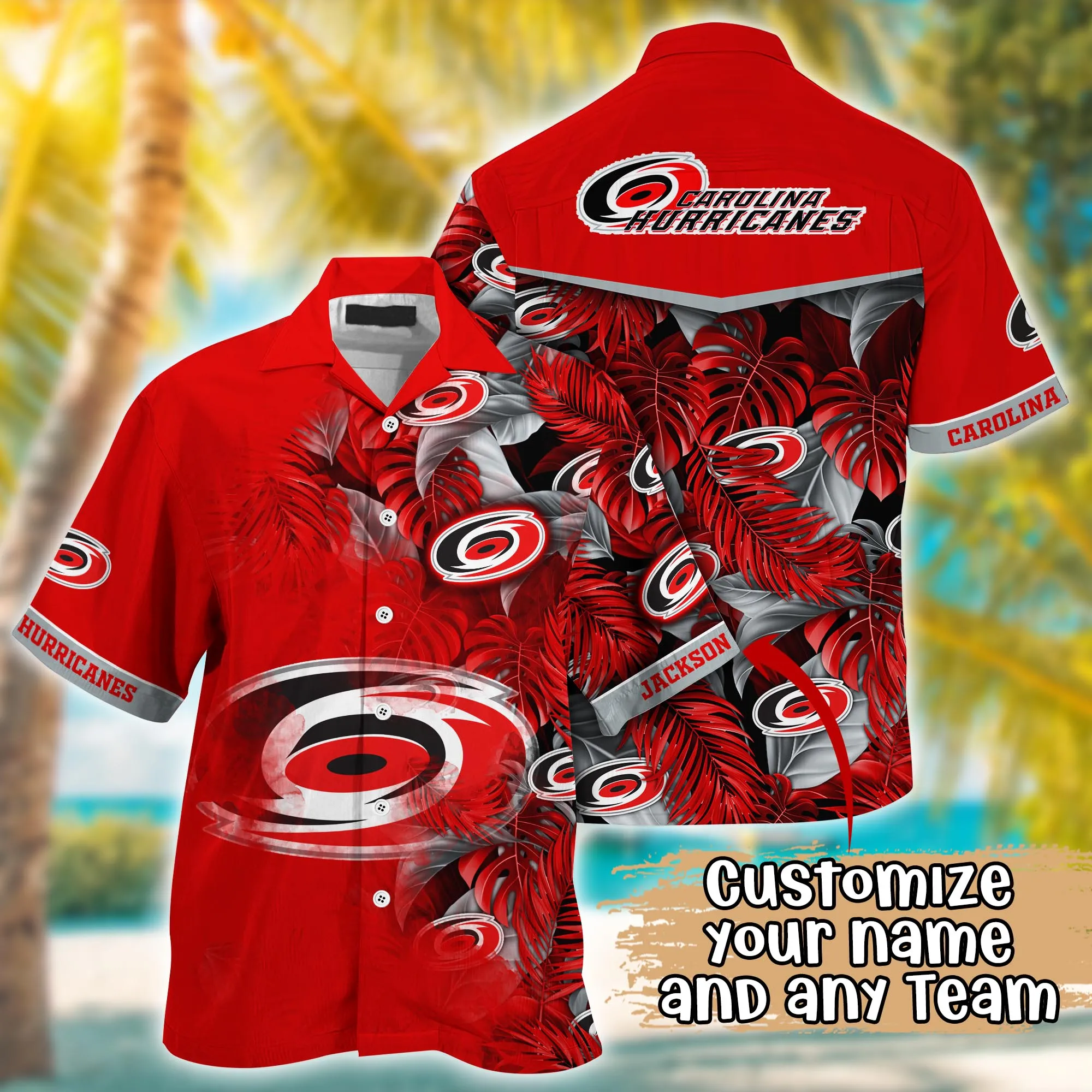 Carolina Hurricanes NHL Summer Hawaii Shirt And Tshirt Custom Aloha Shirt