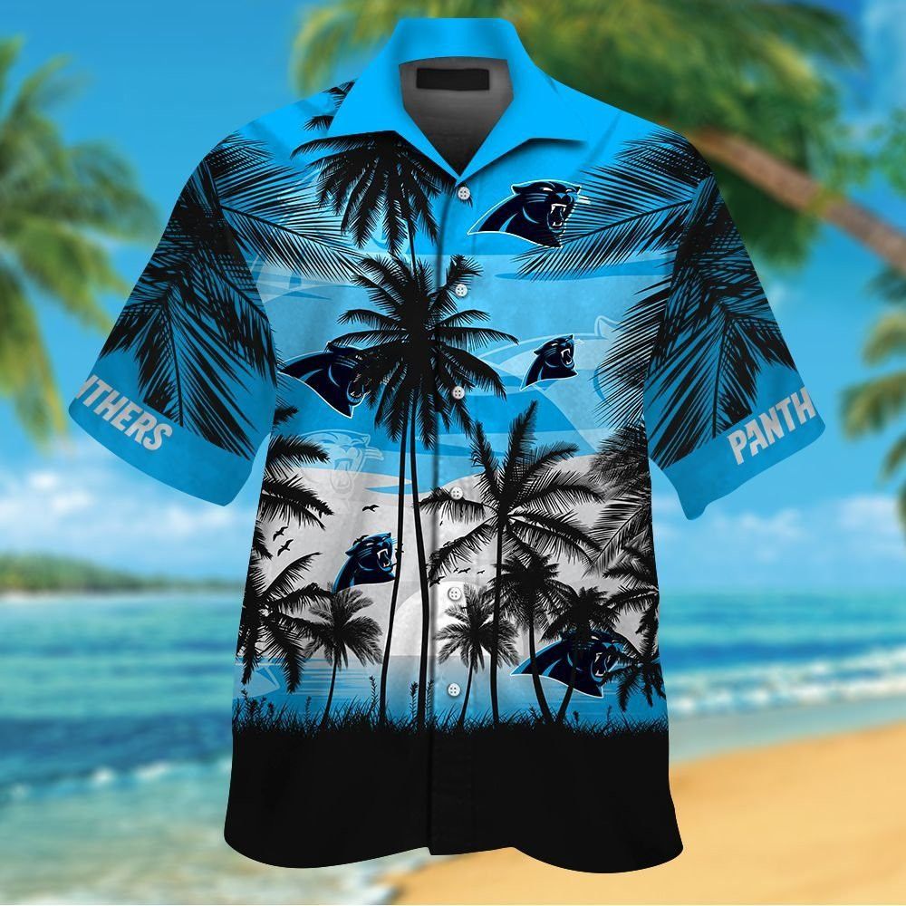 Carolina Panthers Short Sleeve Button Up Tropical Shirt Hawaiian Shirt