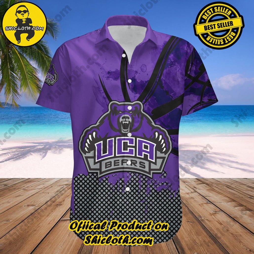Central Arkansas Bears Hawaii Shirt Basketball Net Grunge Pattern NCAA