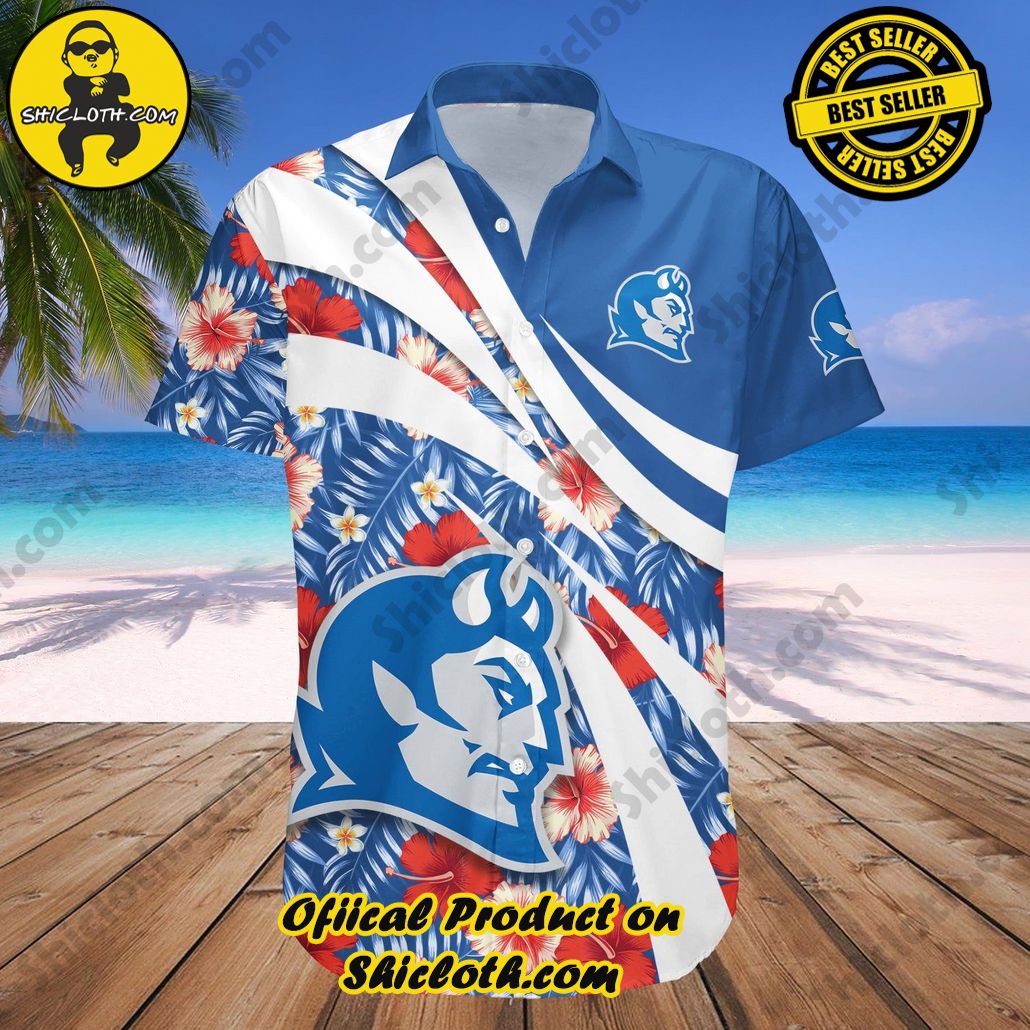Central Connecticut Blue Devils Hawaii Shirt Hibiscus Sport Style NCAA