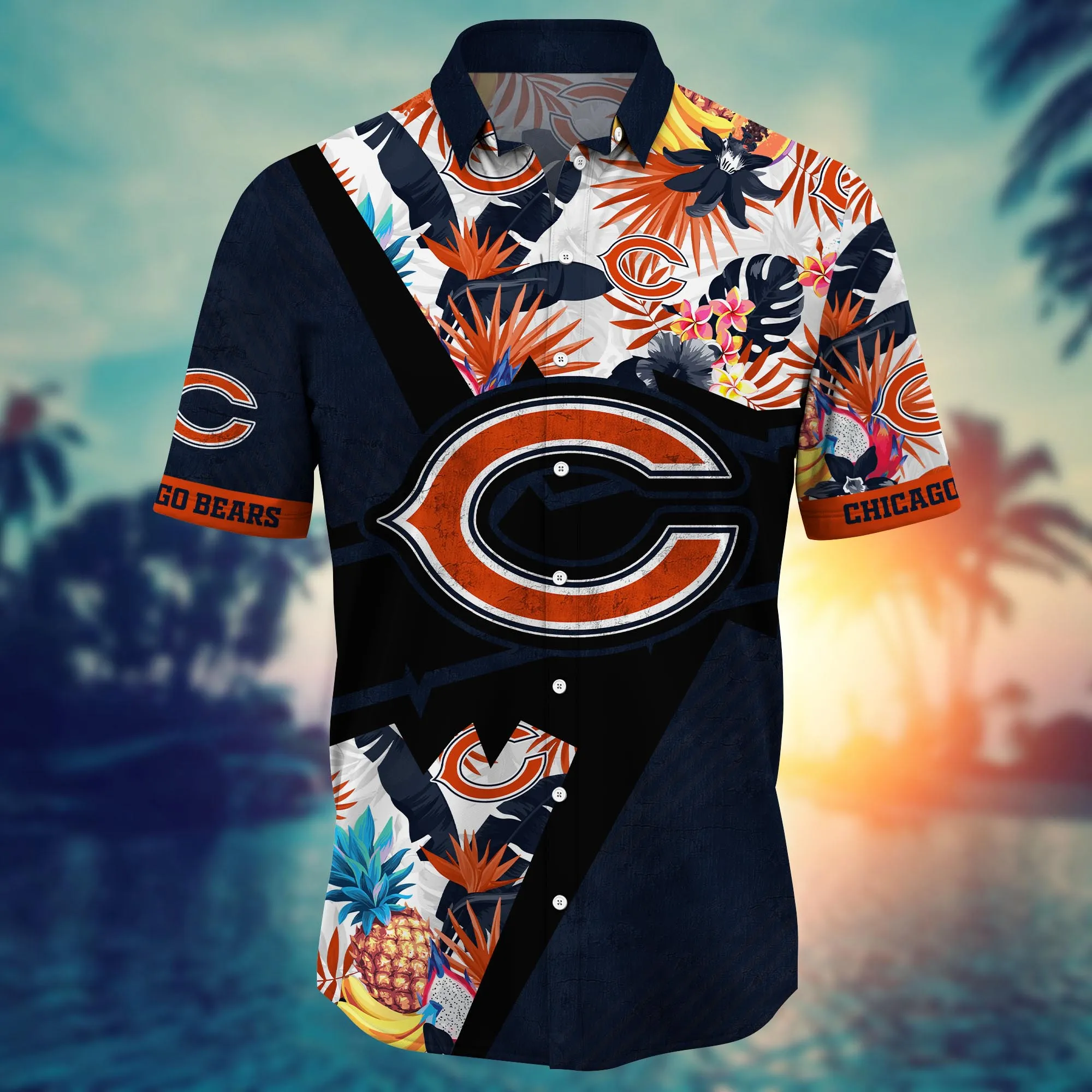 Chicago Bears NFL Hawaiian Shirt Garden Parties Aloha Shirt