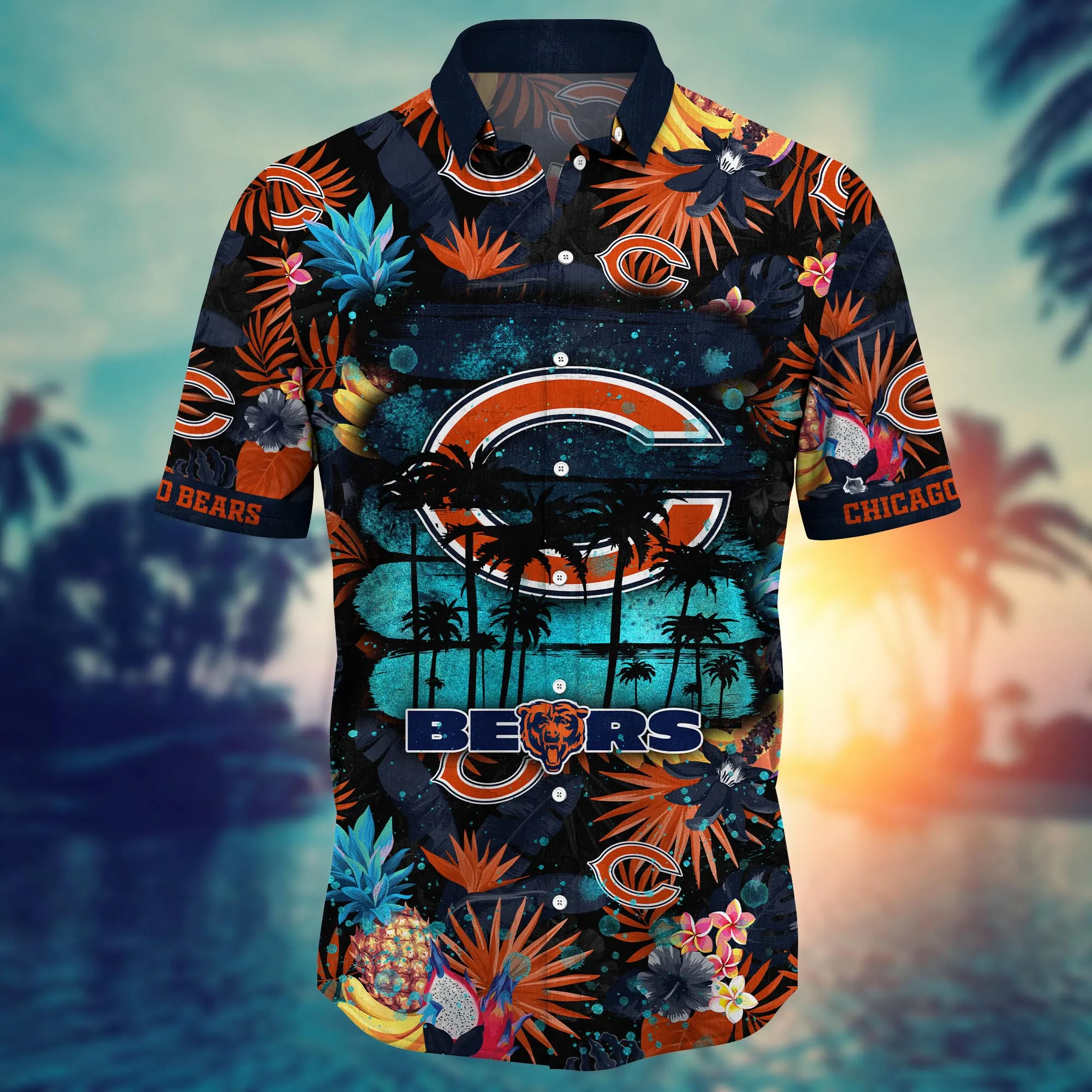 Chicago Bears NFL Hawaiian Shirt Outdoor Moviestime Aloha Shirt
