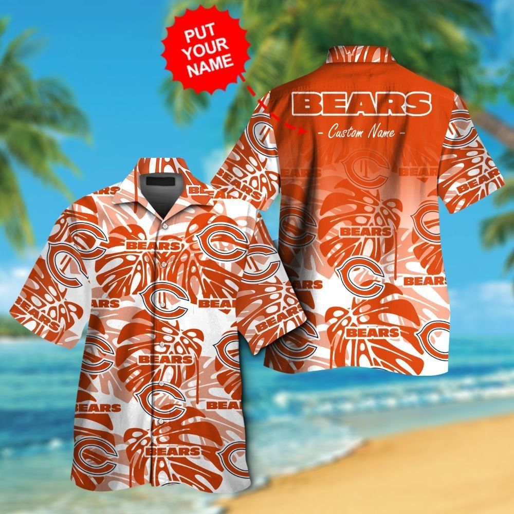 Chicago Bears Short Sleeve Button Up Tropical Hawaiian Shirt VER020