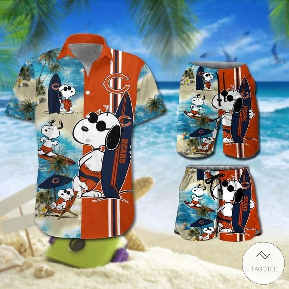 Chicago Bears Snoopy Themed Hawaiian Shirt Collectors Edition