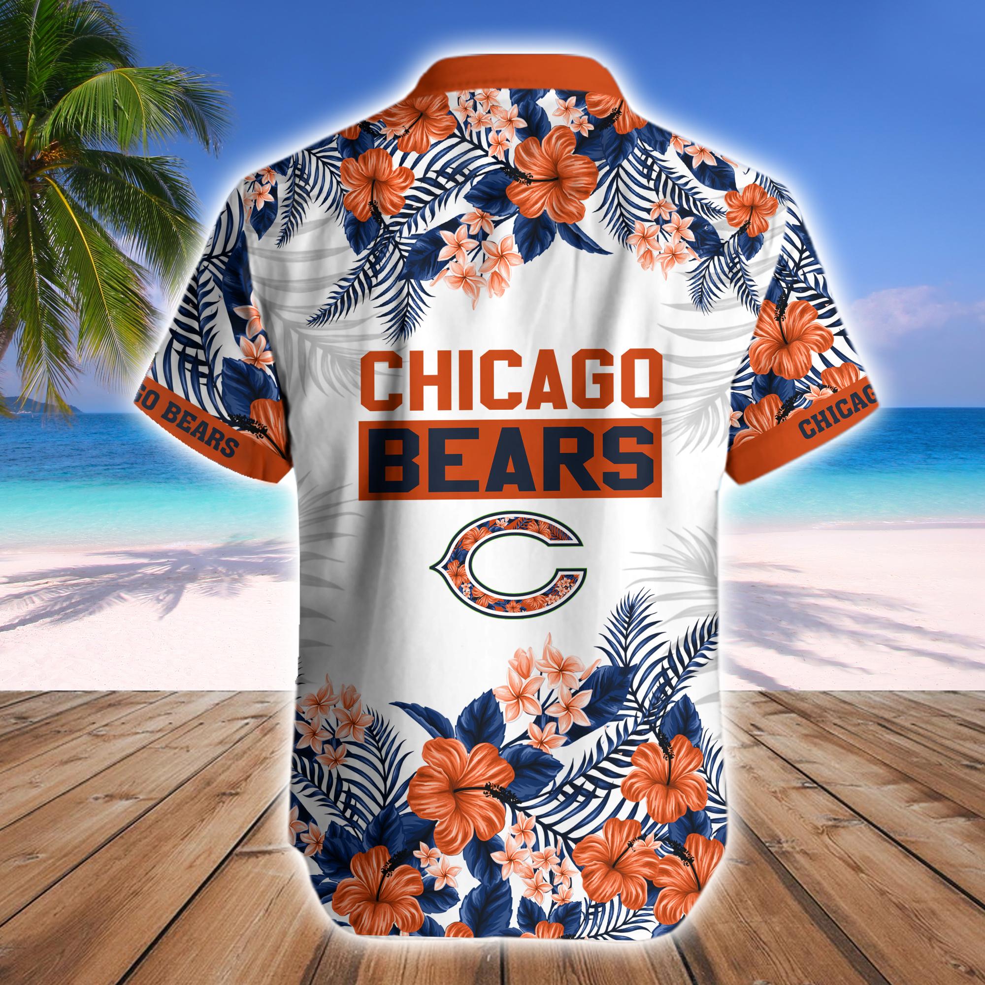 Chicago Bears Tropical Hawaiian Fan Shirt Shorts Windy City Set