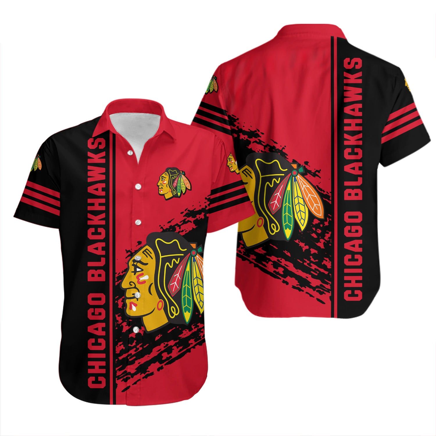 Chicago Blackhawks Hawaiian Shirt Quarter Style NHL