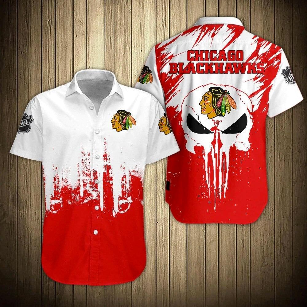 Chicago Blackhawks Hawaiian Shirts Skull Style Hot Trending NFL