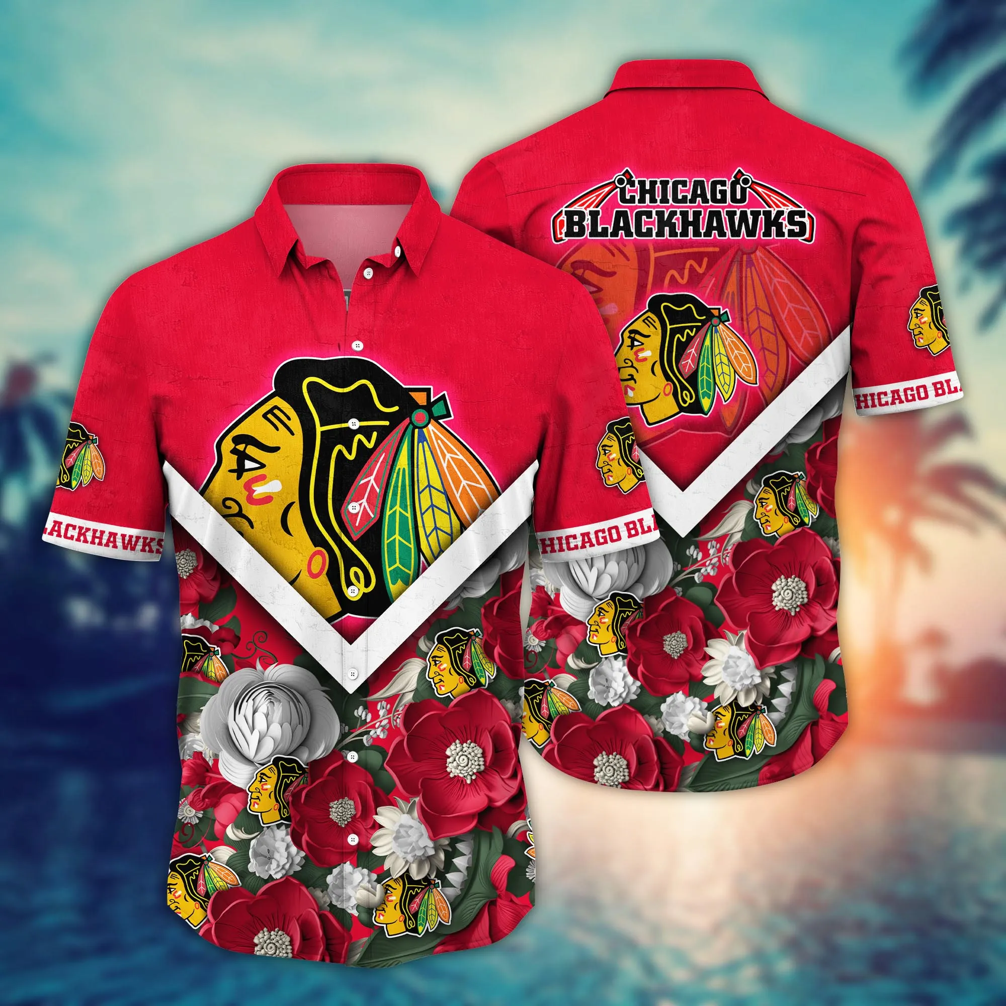 Chicago Blackhawks NHL Hawaiian Shirt Custom Beach Balls Aloha Shirt