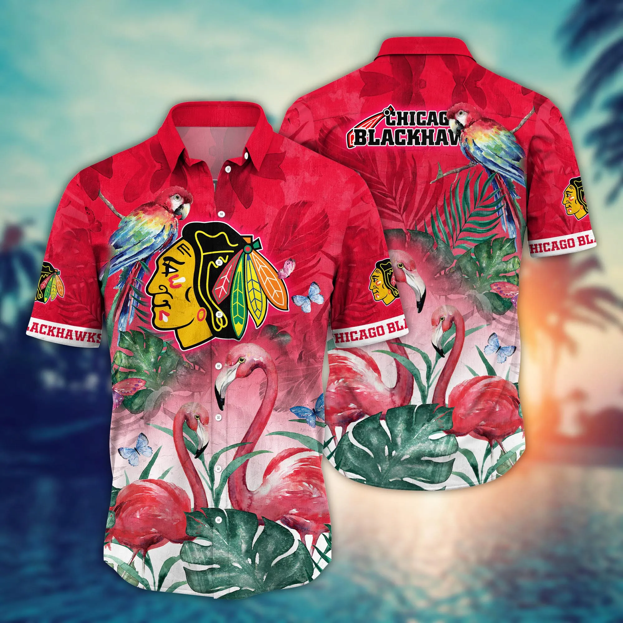Chicago Blackhawks NHL Hawaiian Shirt Flip Flops Aloha Shirt
