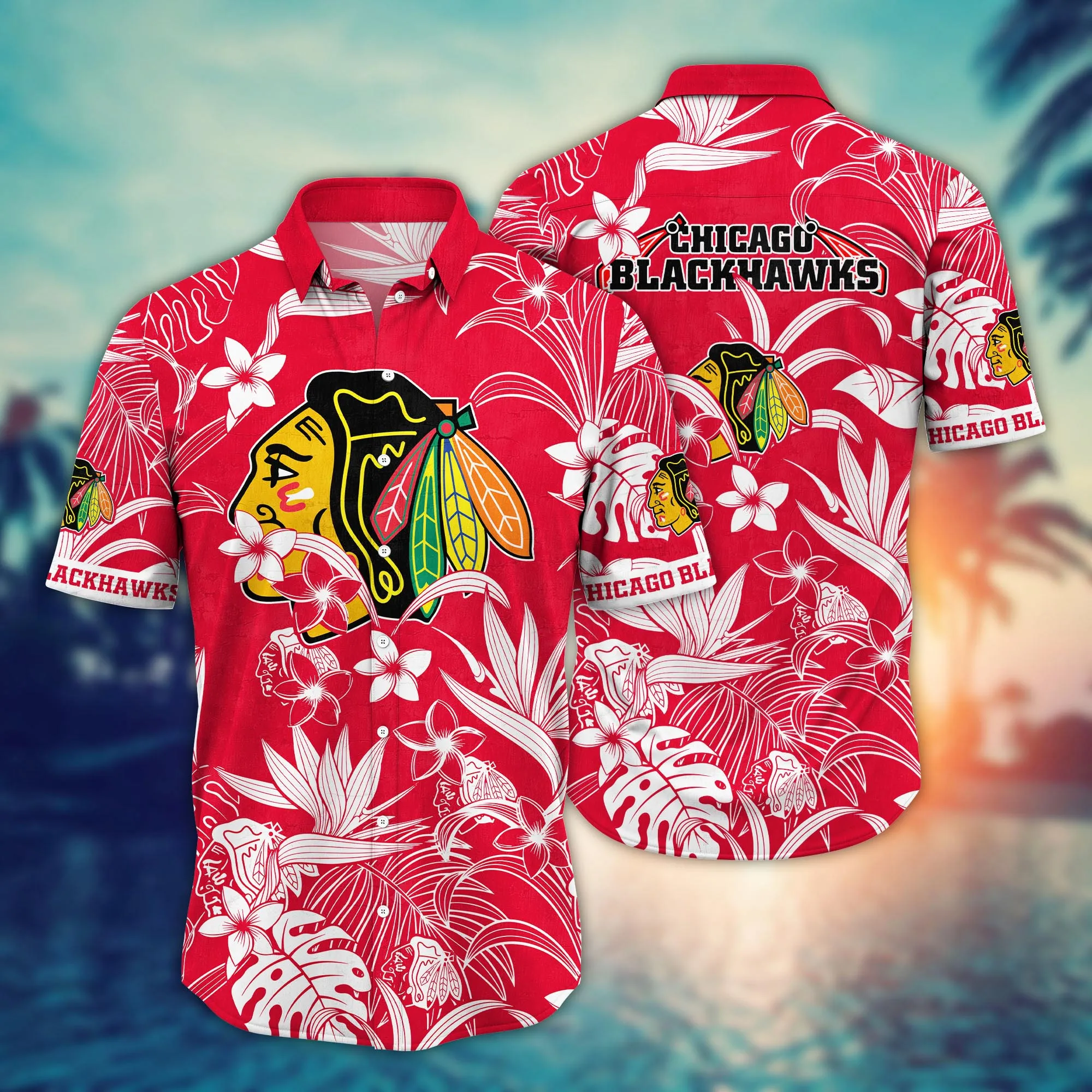 Chicago Blackhawks NHL Hawaiian Shirt Hikingtime Aloha Shirt