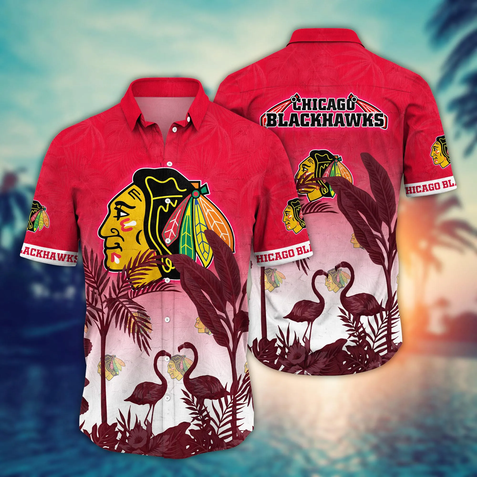 Chicago Blackhawks NHL Hawaiian Shirt Road Tripstime Aloha Shirt