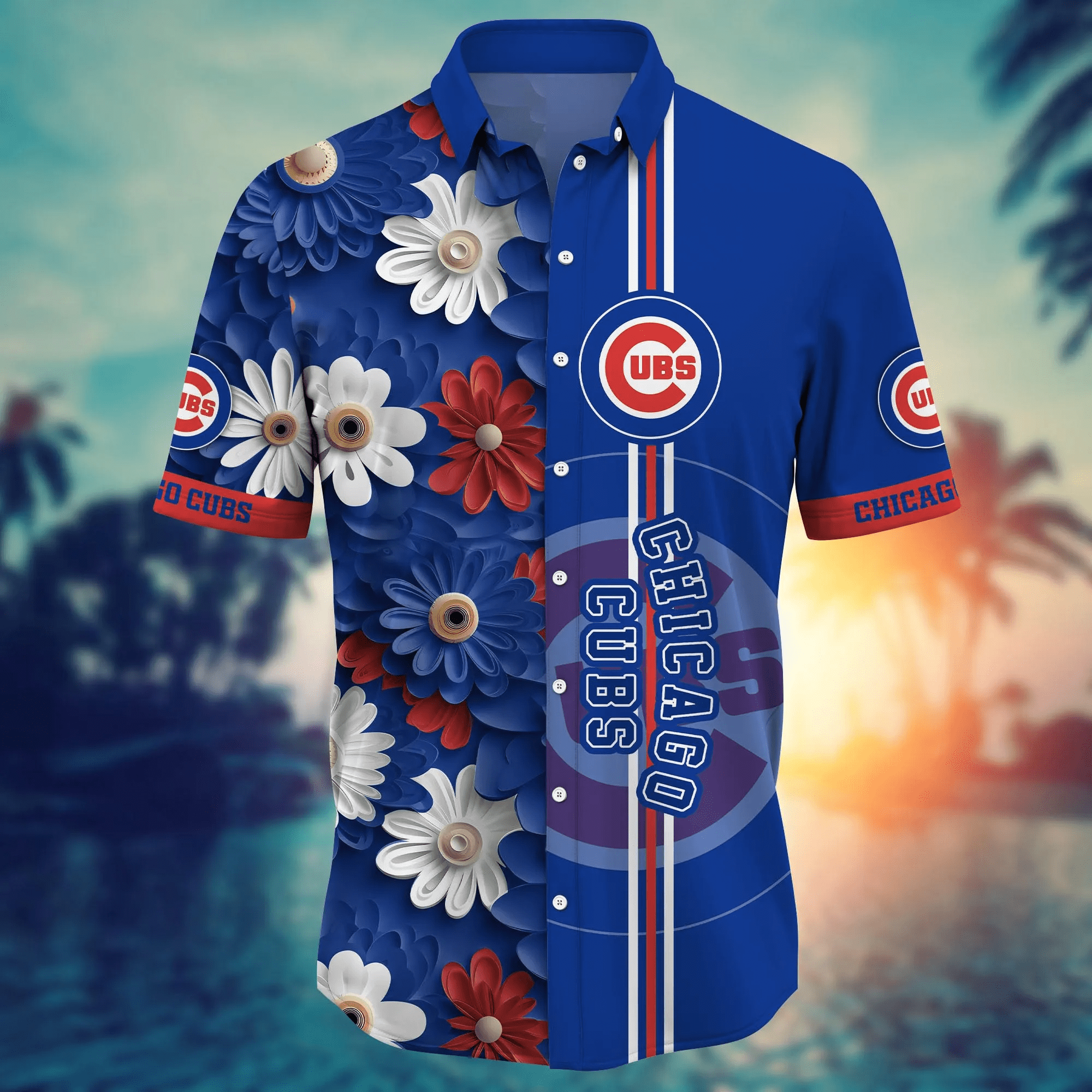 Chicago Cubs MLB Hawaiian Shirt Sun-Soaked Aloha Shirt Chicago Cubs MLB Hawaiian Shirt Sun-Soaked Aloha Shirt