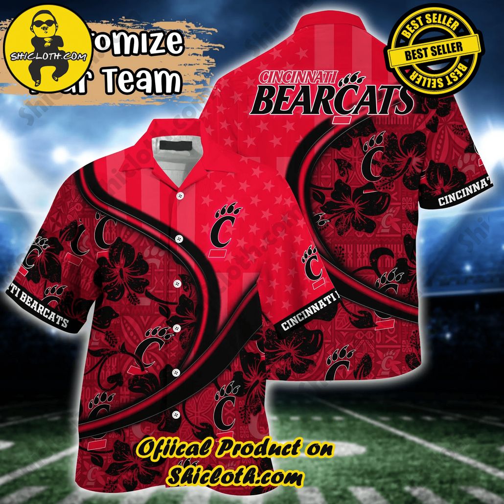 Cincinnati Bearcats NCAA Hawaiian Shirt Straw Hats Aloha Shirt