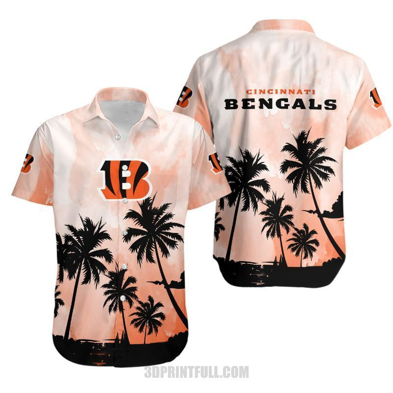 Cincinnati Bengals Coconut Trees NFL Gift For Fan Hawaiian Shirt & Short