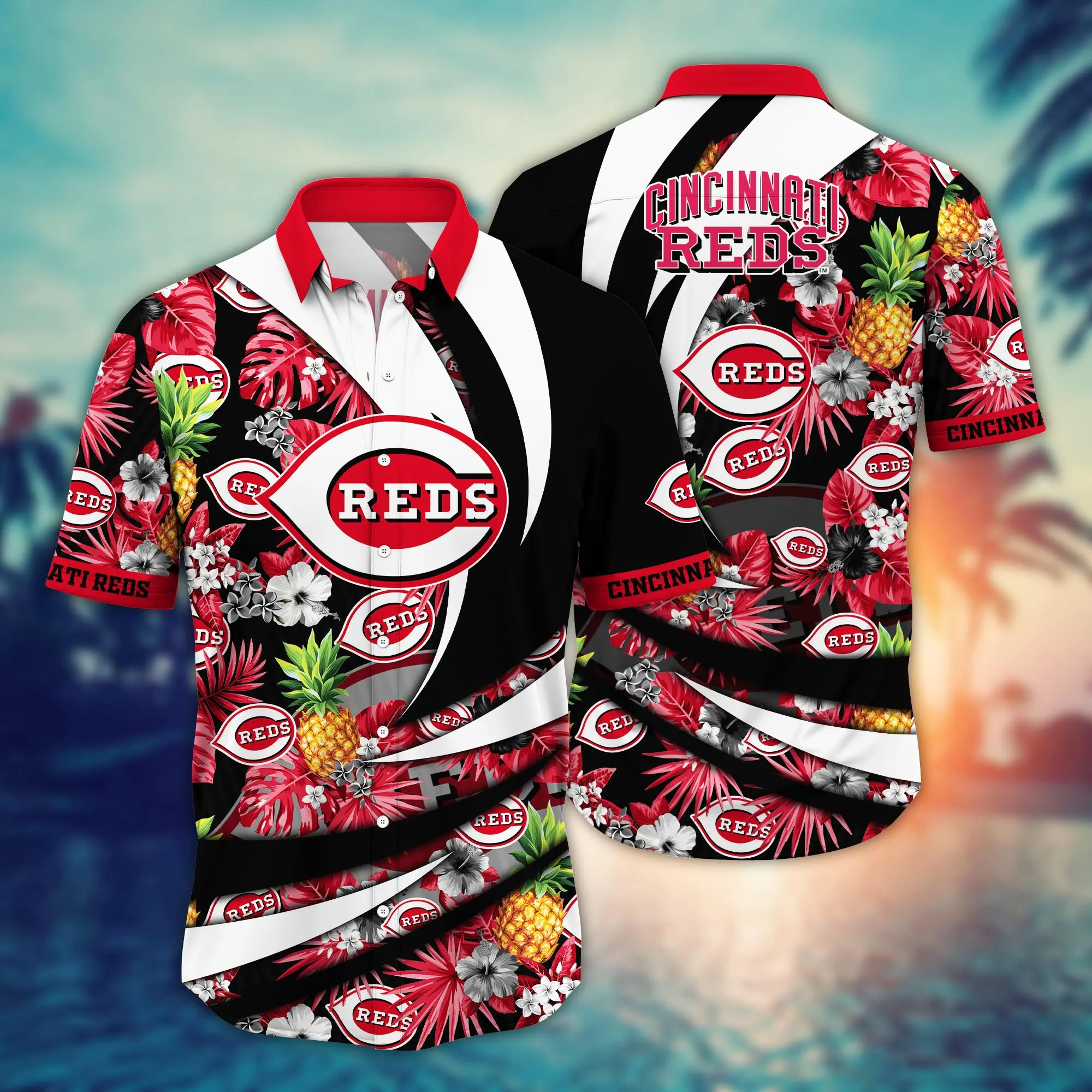 Cincinnati Reds MLB Hawaiian Shirt Beer Gardens Aloha Shirt