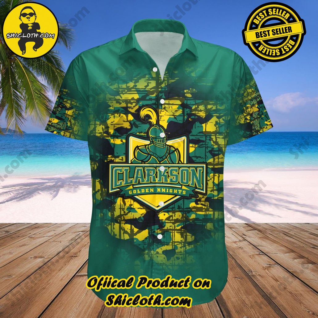 Clarkson Golden Knights Hawaii Shirt Camouflage Vintage NCAA