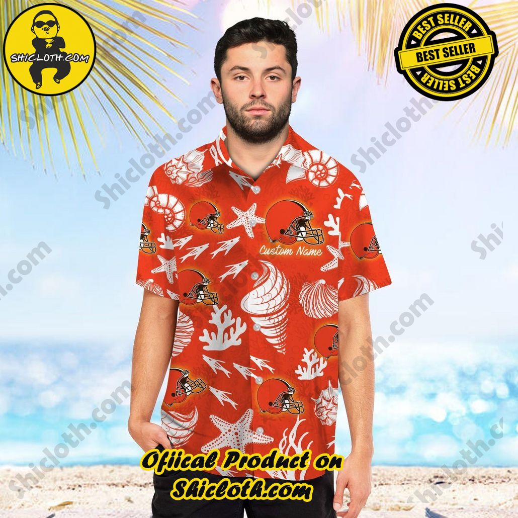 Cleveland Browns Name Personalized Short Sleeve Button Up Tropical Hawaiian Shirt