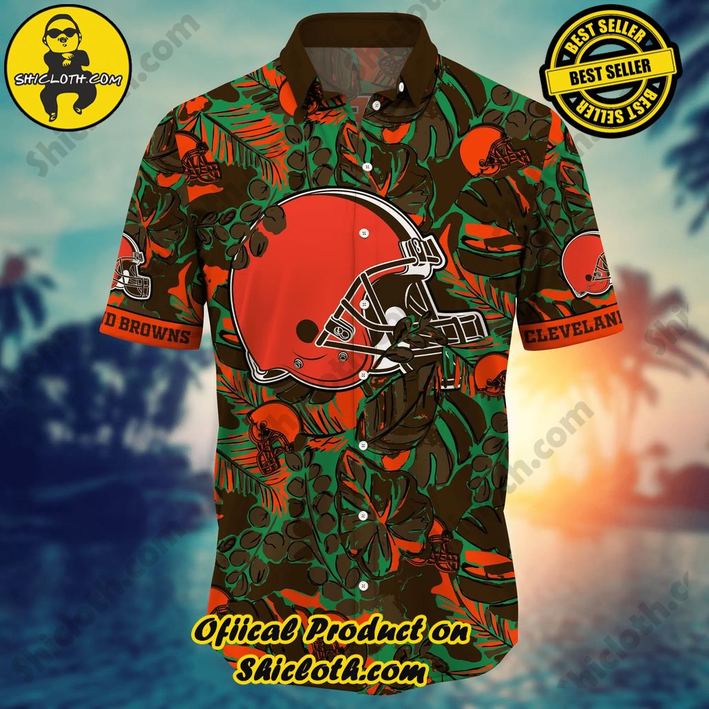 Cleveland Browns NFL Hawaiian Shirt Parasols Aloha Shirt