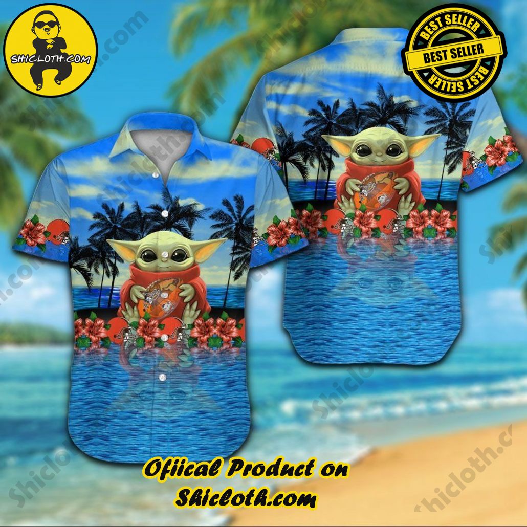 Cleveland Browns Short Sleeve Button Up Tropical Hawaiian Shirt VER024
