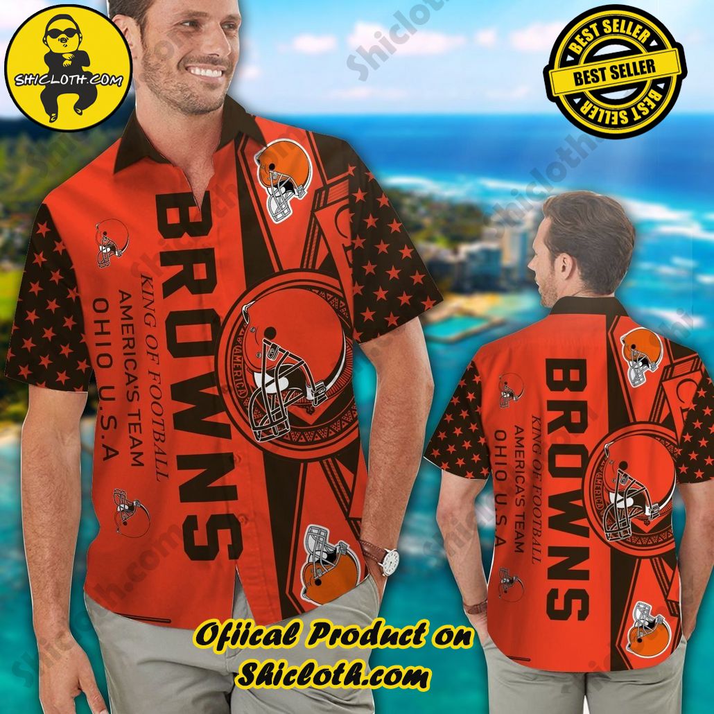 Cleveland Browns Short Sleeve Button Up Tropical Hawaiian Shirt VER09