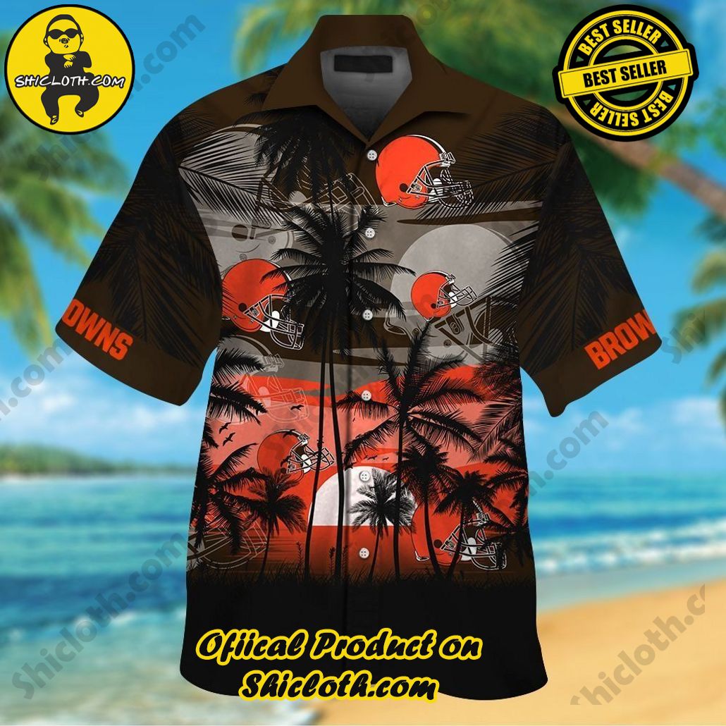 Cleveland Browns Short Sleeve Button Up Tropical Shirt Hawaiian Shirt