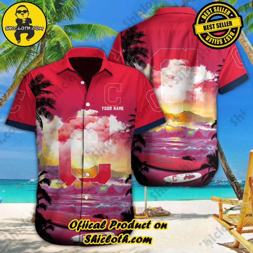 Cleveland Indians Hawaiian Shirt Customizable Name