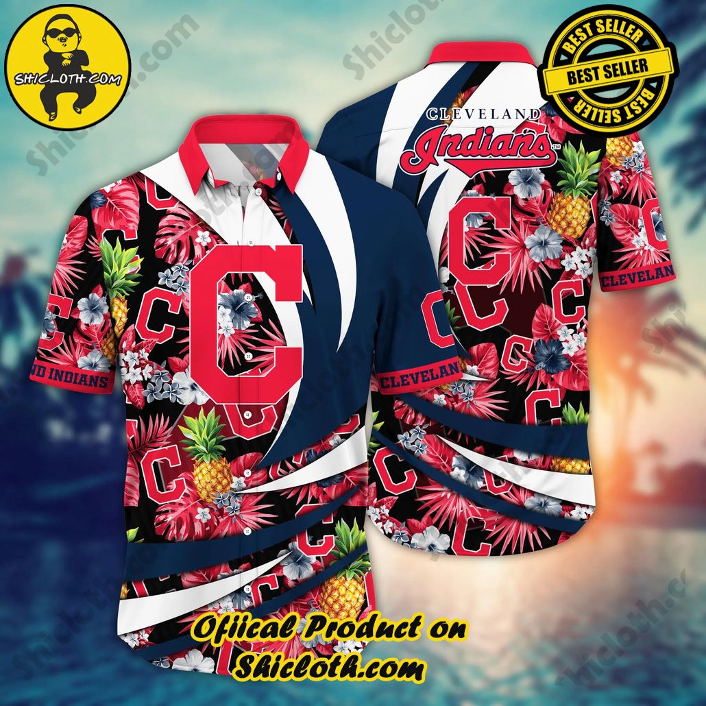 Cleveland Indians MLB Hawaiian Shirt Hot Sands Aloha Shirt