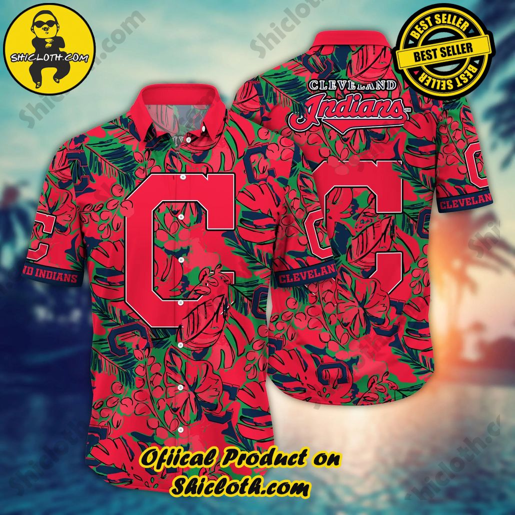 Cleveland Indians MLB Hawaiian Shirt Parasols Aloha Shirt