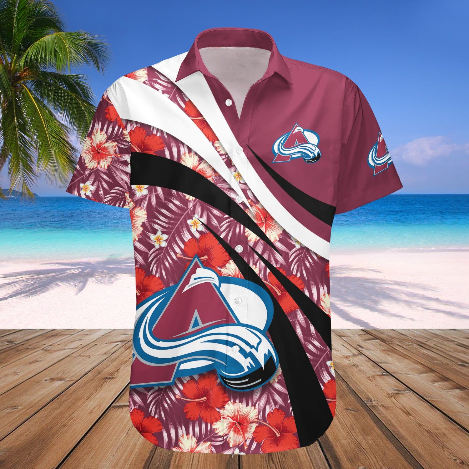 Colorado Avalanche Hawaii Shirt Hibiscus Sport Style NHL