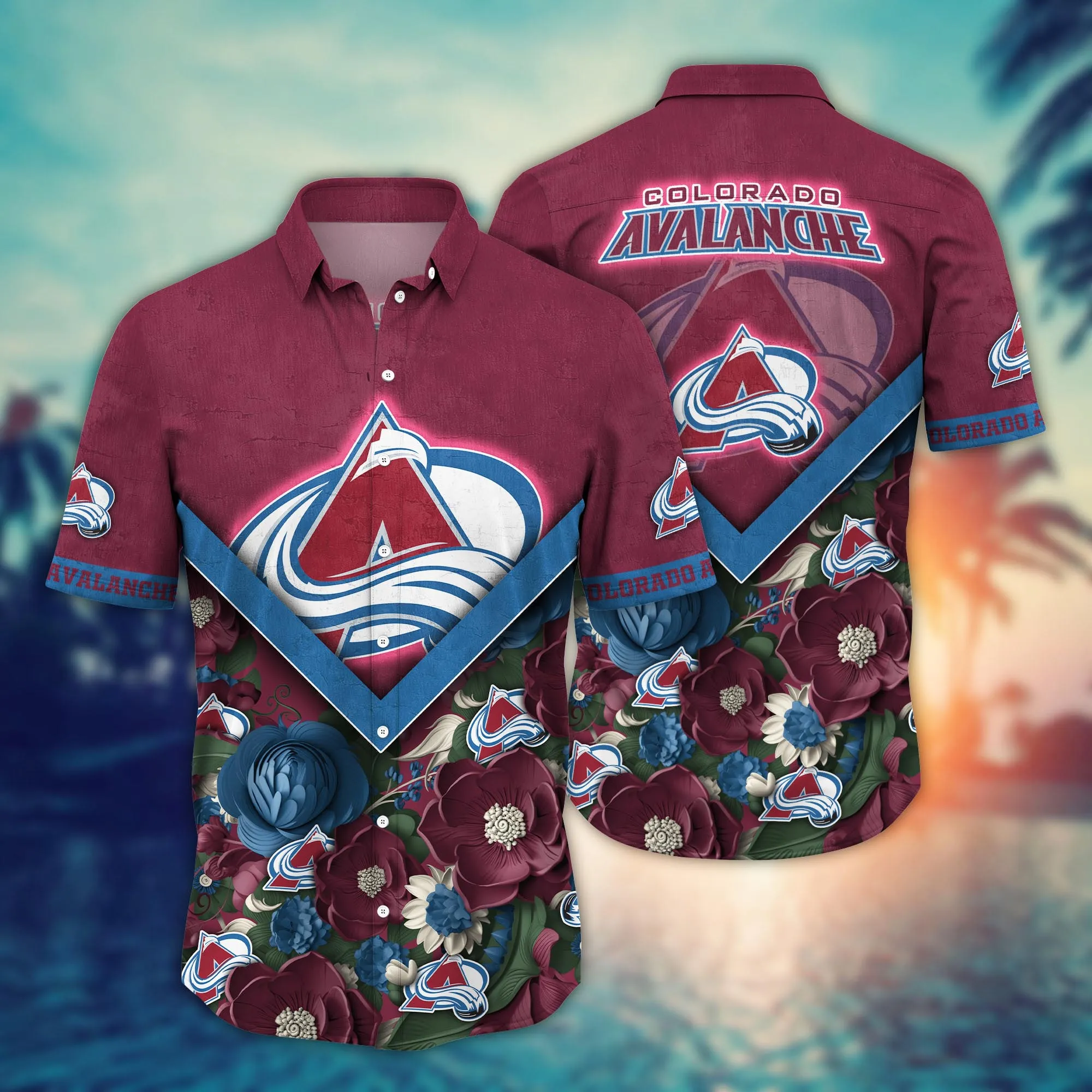 Colorado Avalanche NHL Hawaiian Shirt Custom Sunglasses Aloha Shirt