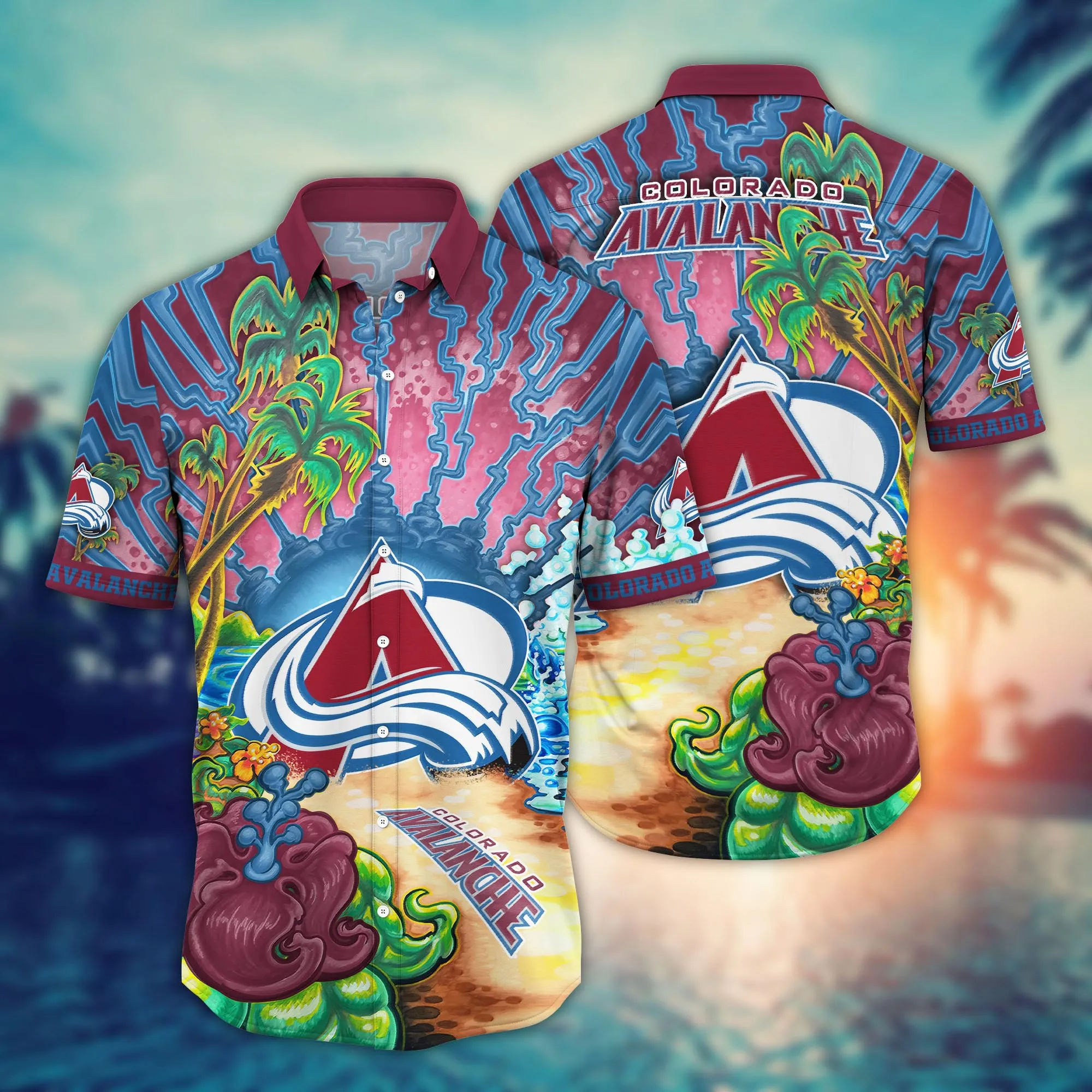 Colorado Avalanche NHL Hawaiian Shirt Outdoor Moviestime Aloha Shirt