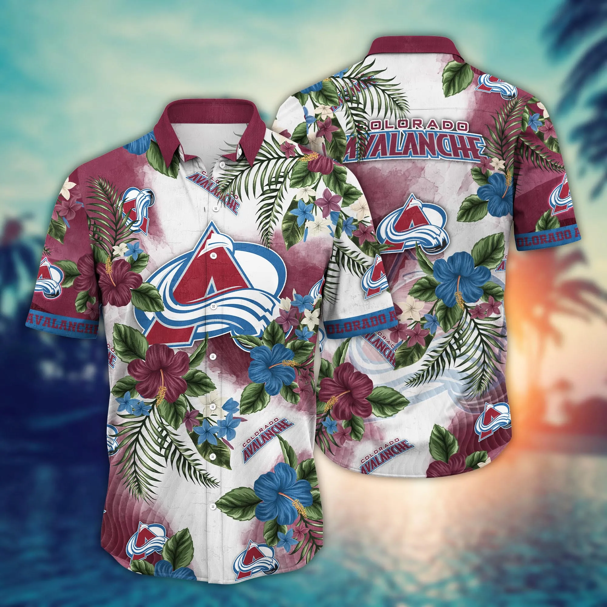 Colorado Avalanche NHL Hawaiian Shirt Pool Partiestime Derby Shirts