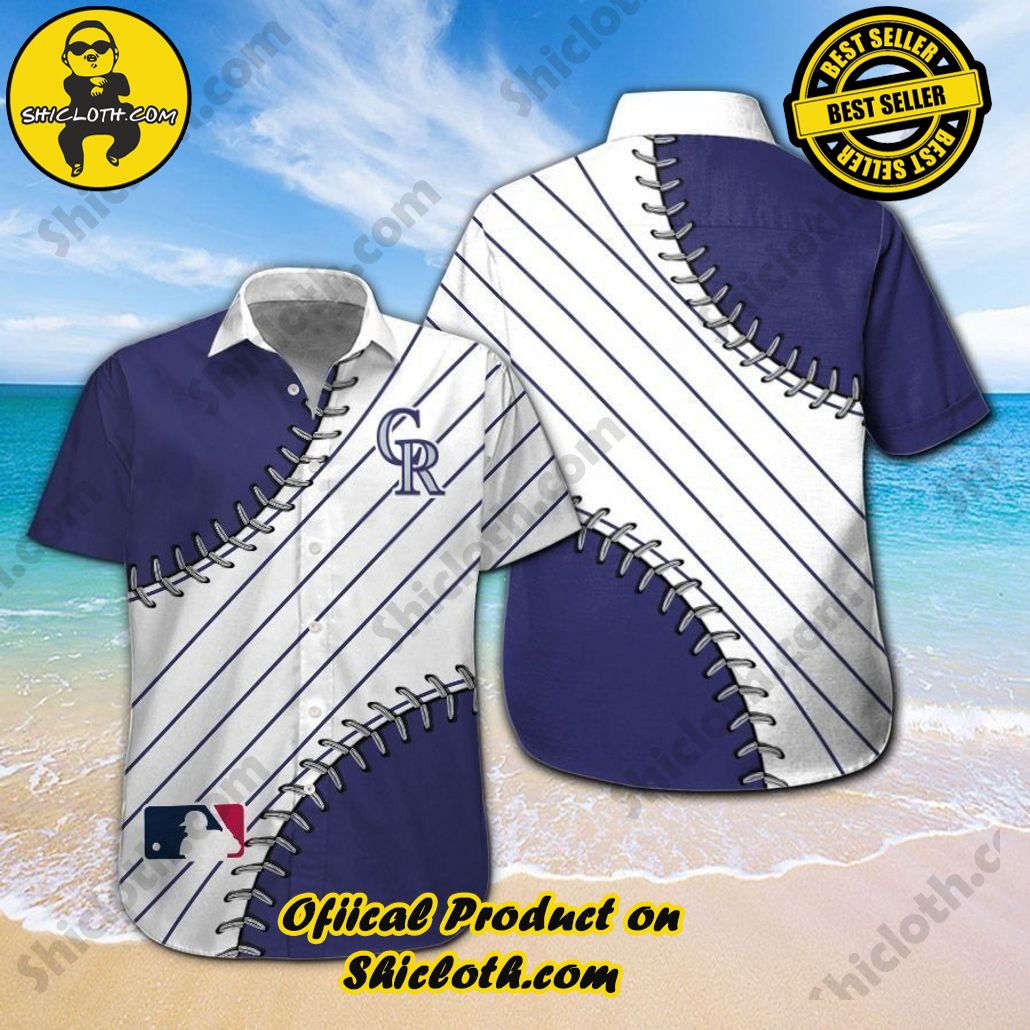 Colorado Rockies Short Sleeve Button Up Tropical Hawaiian Shirt VER02