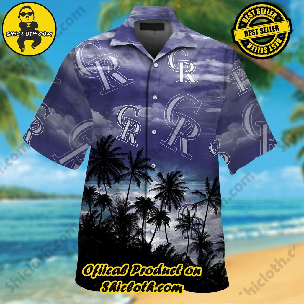 Colorado Rockies Short Sleeve Button Up Tropical Hawaiian Shirt VER07