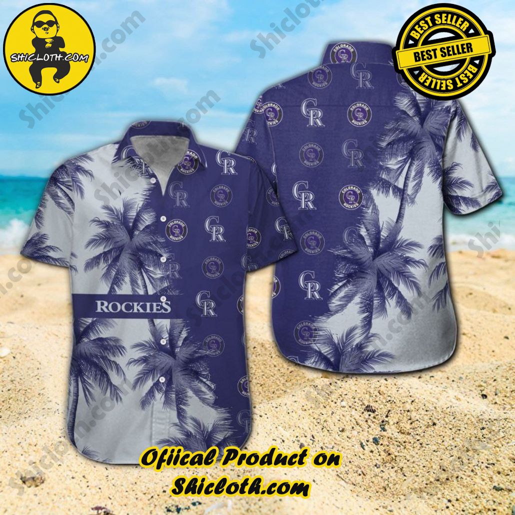 Colorado Rockies Short Sleeve Button Up Tropical Hawaiian Shirt VER08