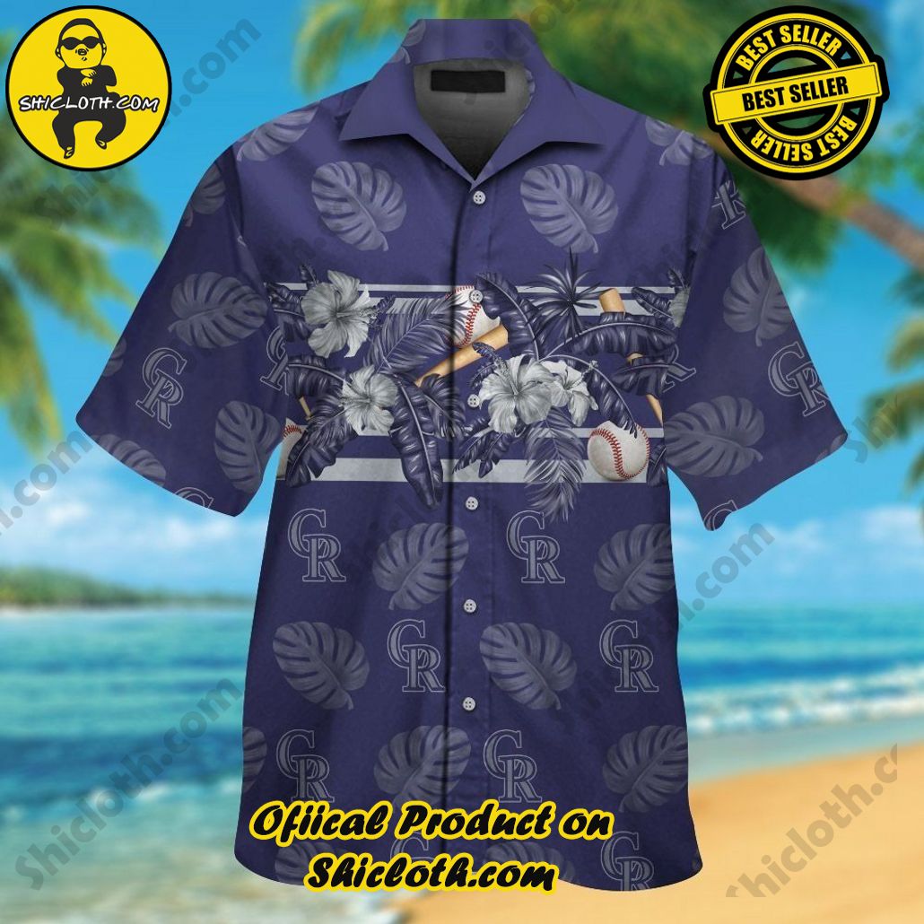 Colorado Rockies Short Sleeve Button Up Tropical Hawaiian Shirt VER09