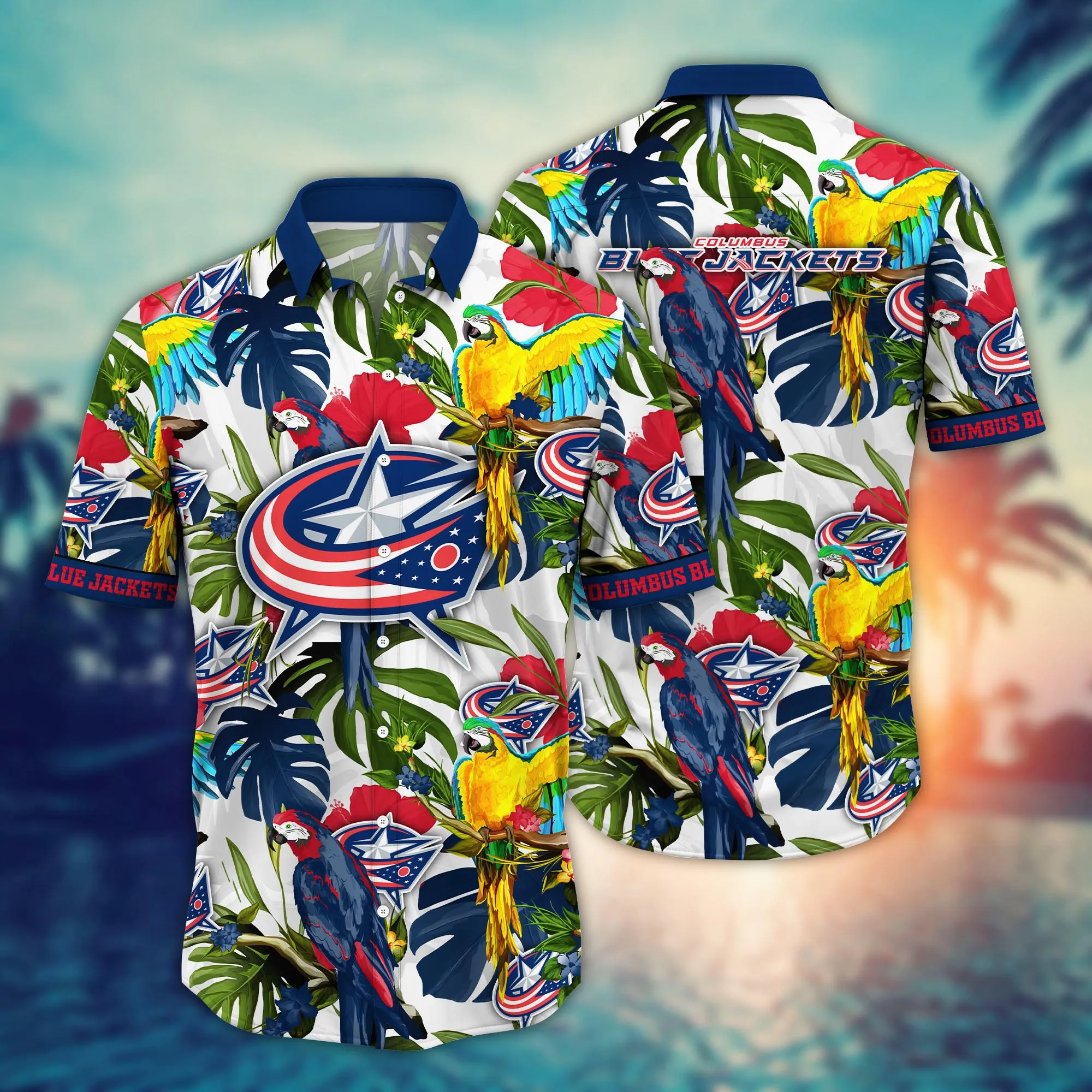 Columbus Blue Jackets NHL Hawaiian Shirt Coconut Watertime Aloha Shirt