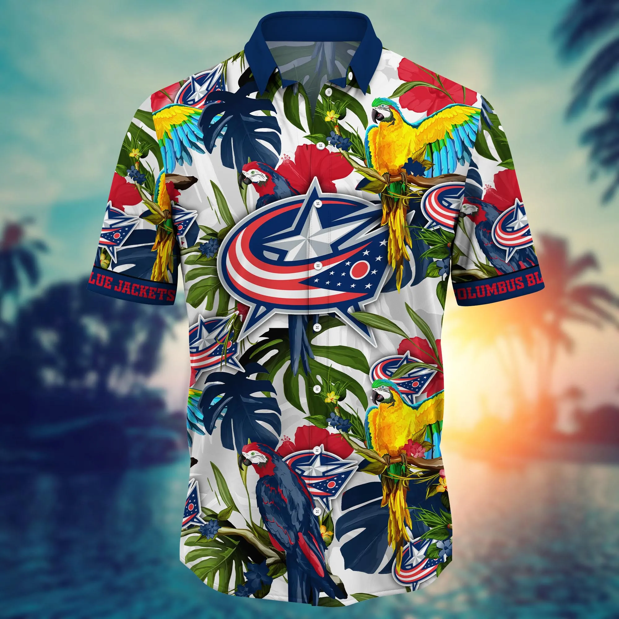 Columbus Blue Jackets NHL Hawaiian Shirt Coconut Watertime Aloha Shirt Columbus Blue Jackets NHL Hawaiian Shirt Coconut Watertime Aloha Shirt