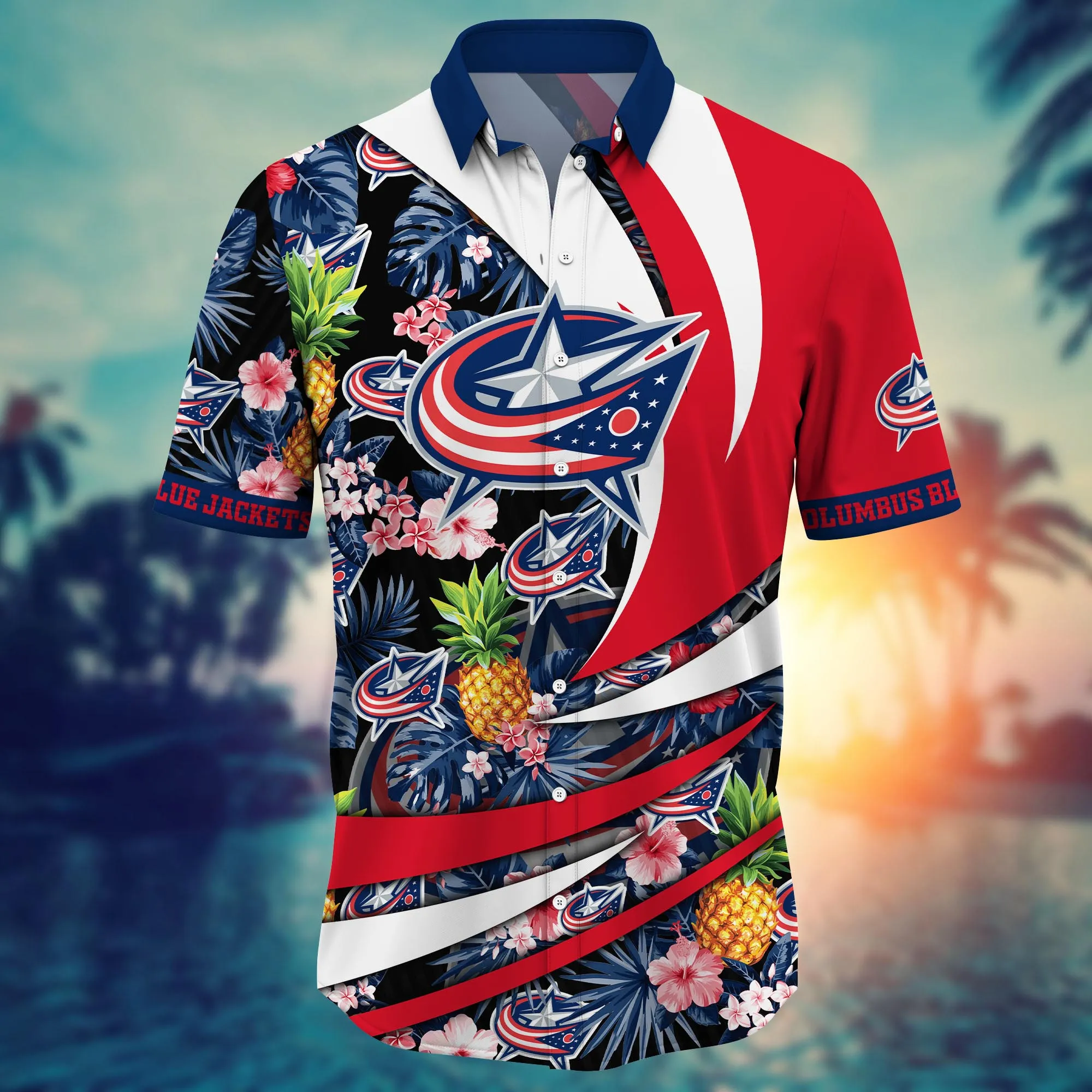 Columbus Blue Jackets NHL Hawaiian Shirt Long Days Aloha Shirt Columbus Blue Jackets NHL Hawaiian Shirt Long Days Aloha Shirt