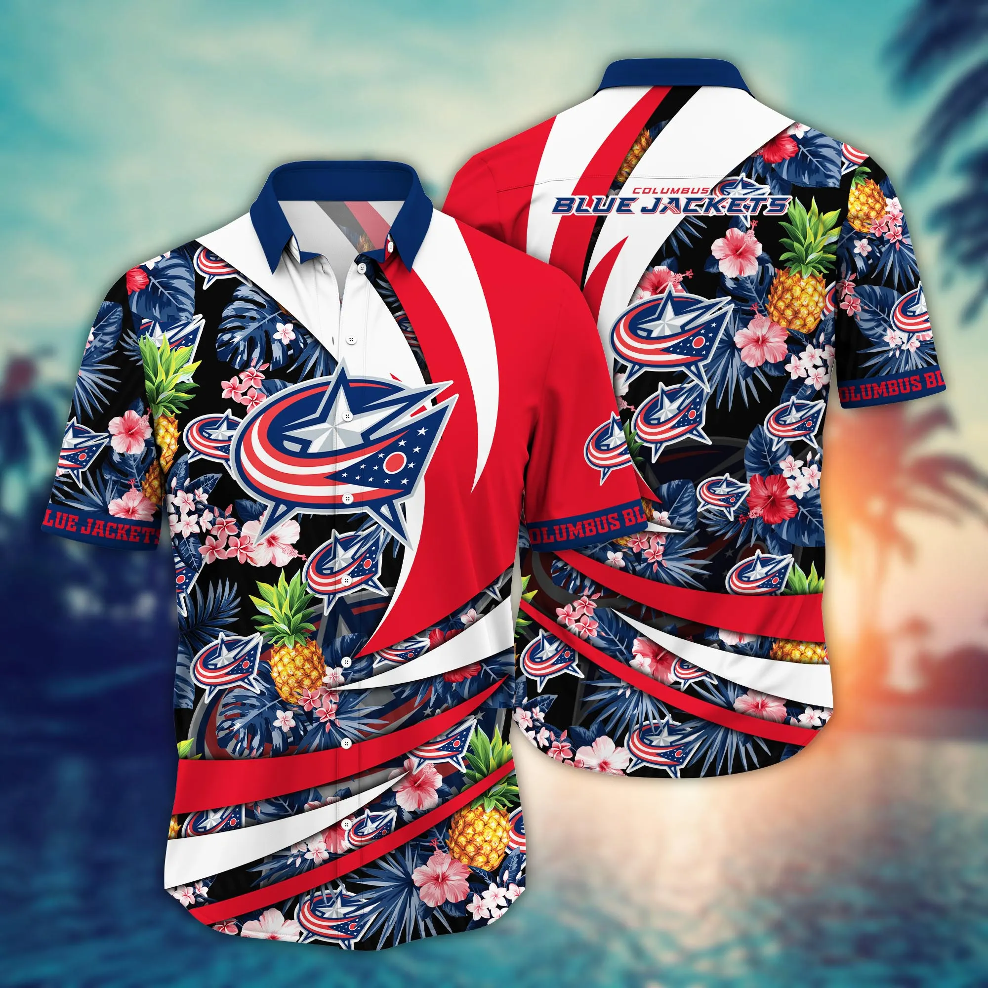 Columbus Blue Jackets NHL Hawaiian Shirt Long Days Aloha Shirt