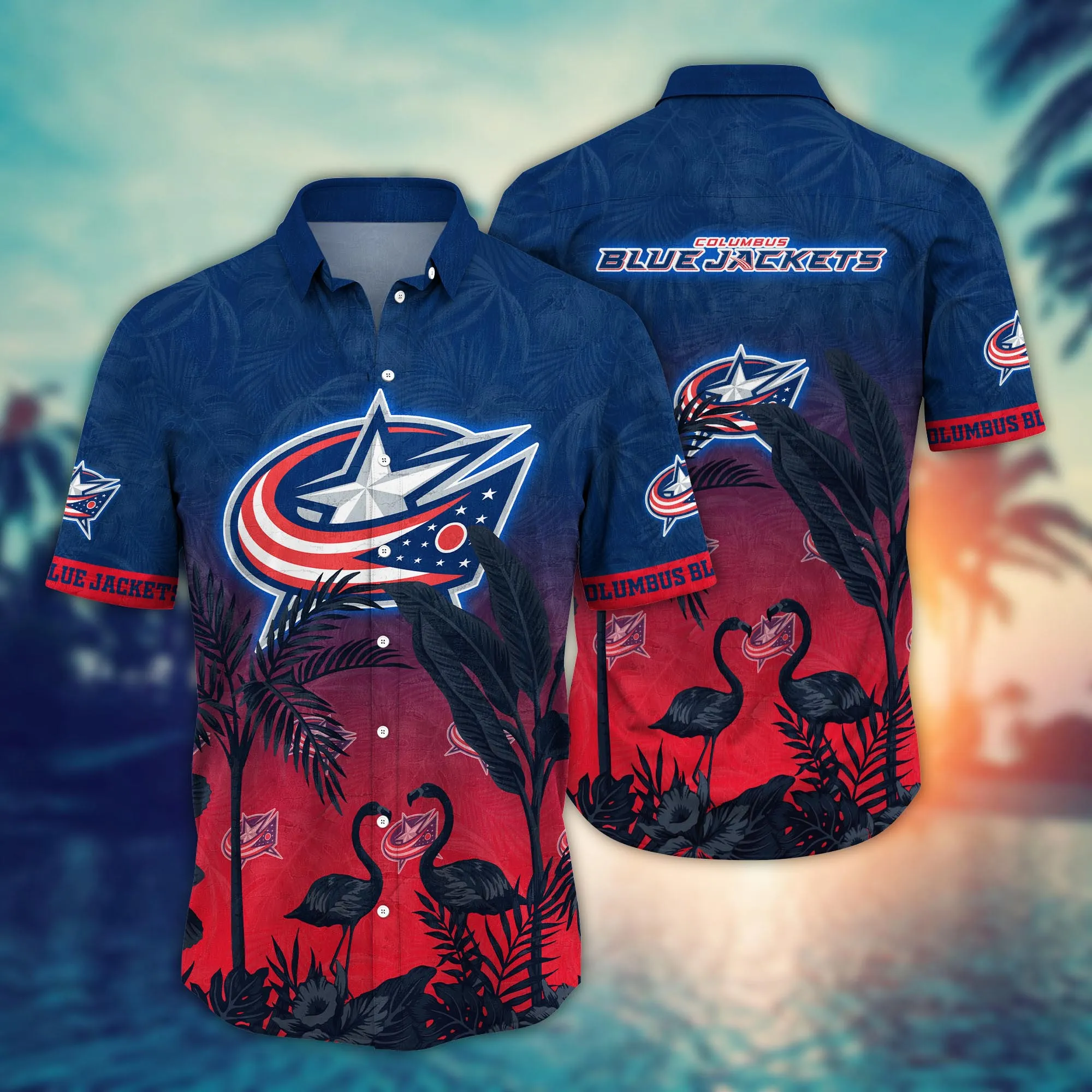 Columbus Blue Jackets NHL Hawaiian Shirt Midsummertime Aloha Shirt