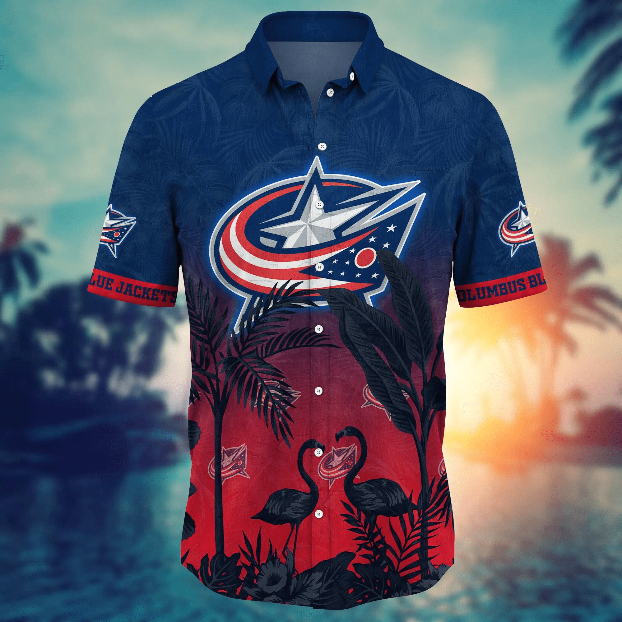 Columbus Blue Jackets NHL Hawaiian Shirt Midsummertime Aloha Shirt Columbus Blue Jackets NHL Hawaiian Shirt Midsummertime Aloha Shirt