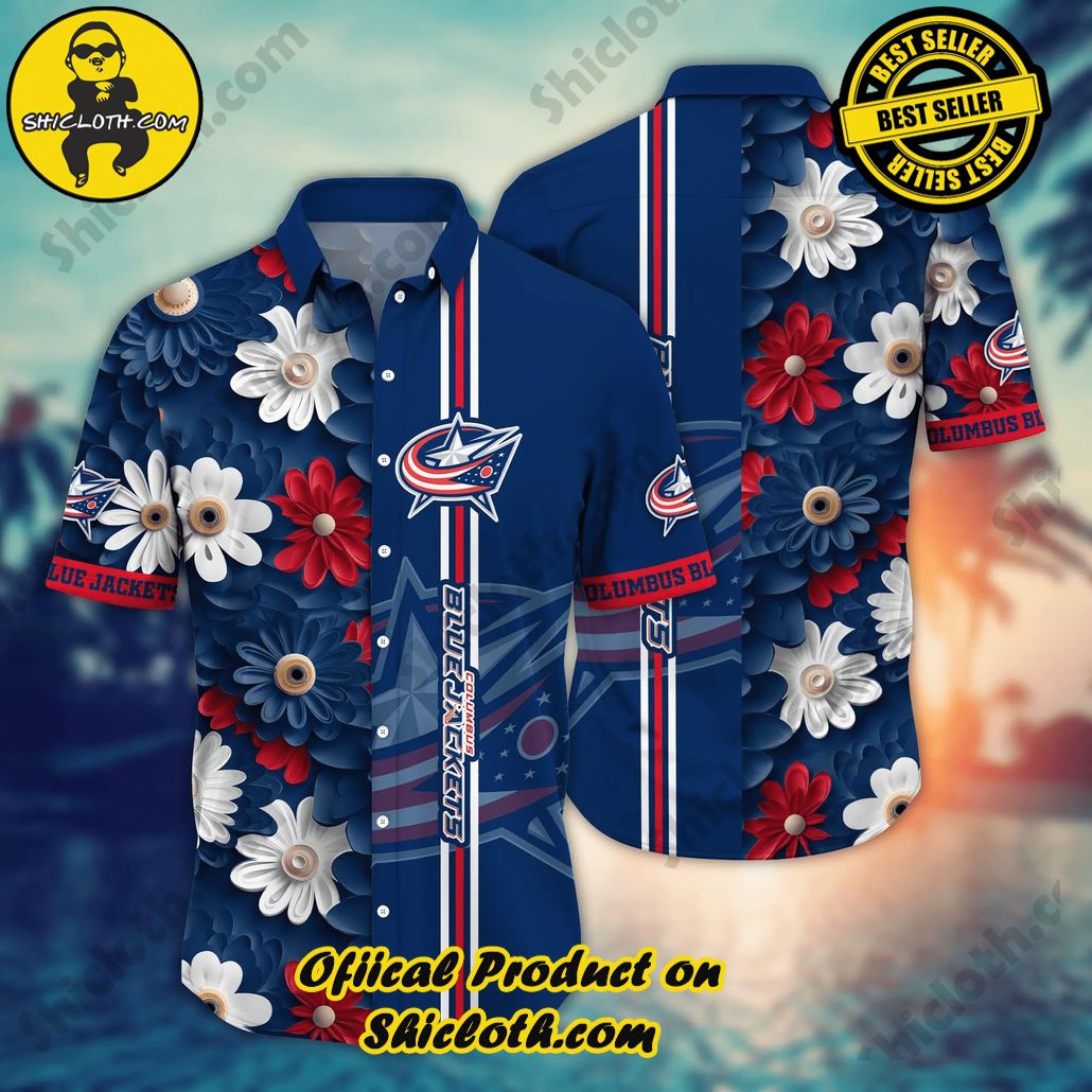 Columbus Blue Jackets NHL Hawaiian Shirt Picnics Aloha Shirt