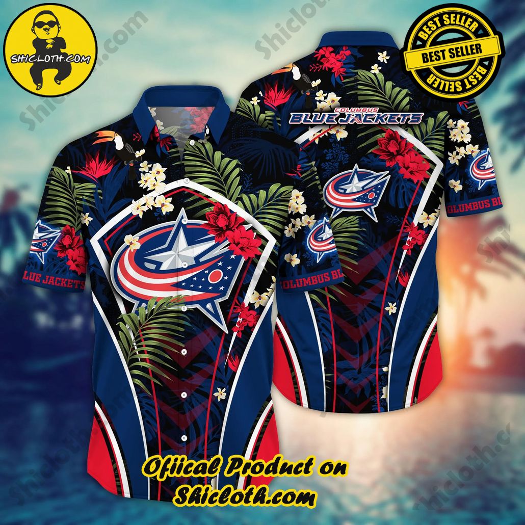 Columbus Blue Jackets NHL Hawaiian Shirt Sunshine Cup Tie Shirts