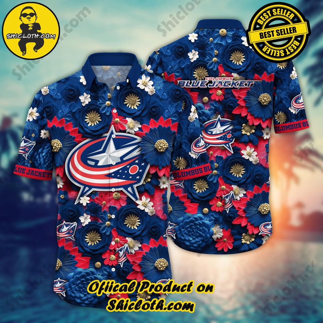 Columbus Blue Jackets NHL Hawaiian Shirt Trending For This Summer Customize Shirt Any Team