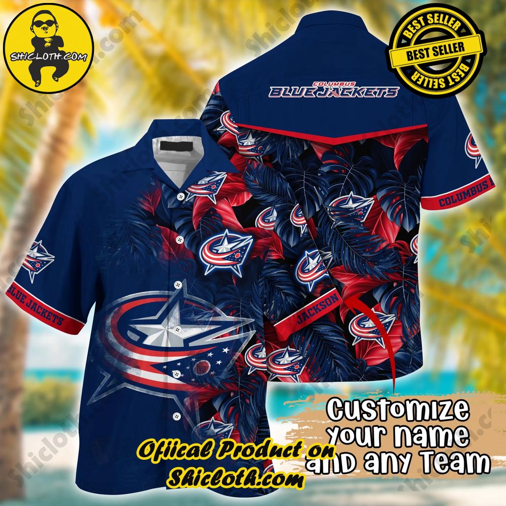 Columbus Blue Jackets NHL Summer Hawaii Shirt And Tshirt Custom Aloha Shirt